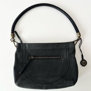 The Sak Indio Black Leather Hobo Braided Strap Bag